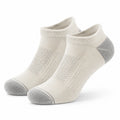 Chaussettes basses 39-42 en maille textile écru et gris pour sport