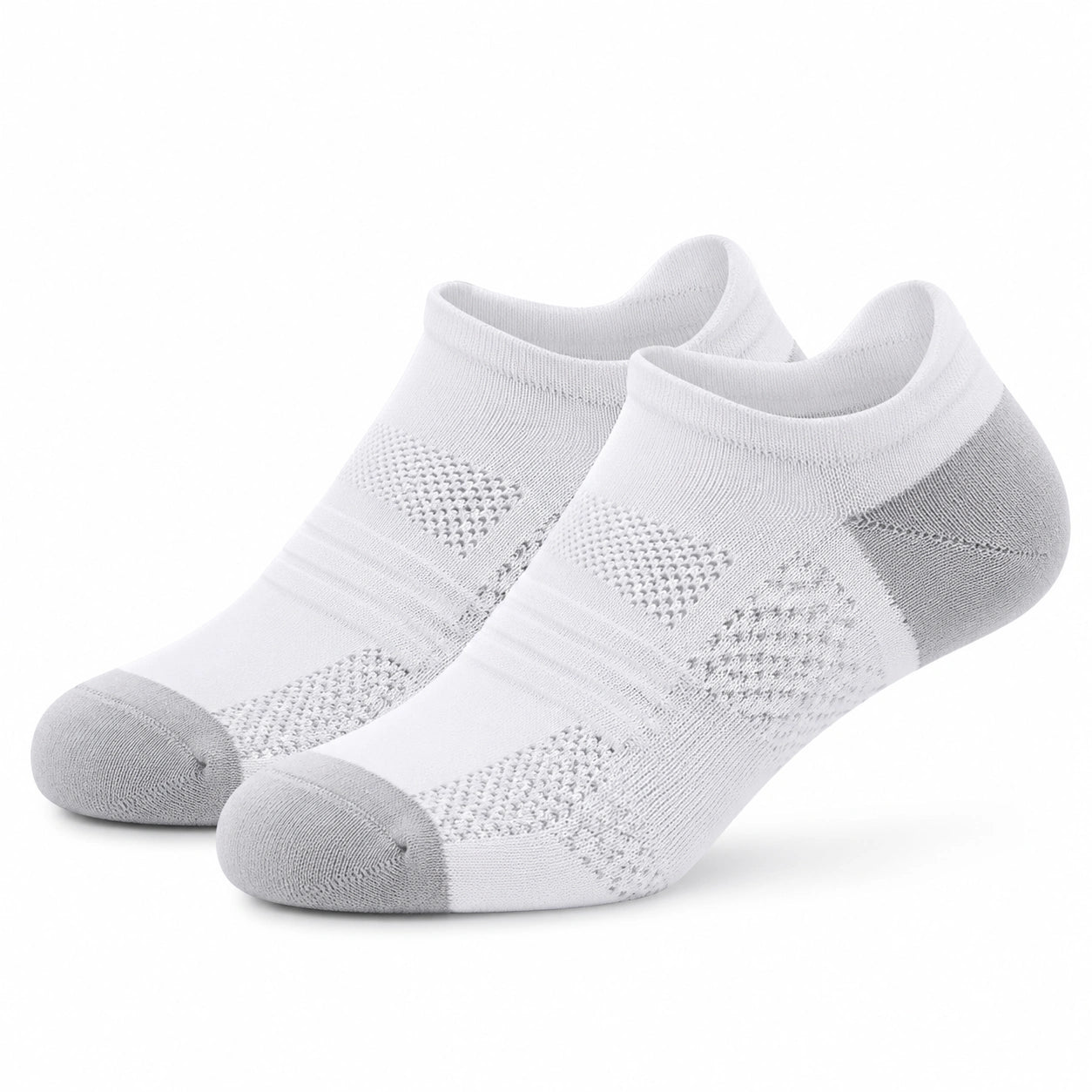 Chaussettes basses 39-42 en maille textile blanc/gris respirantes pour sport