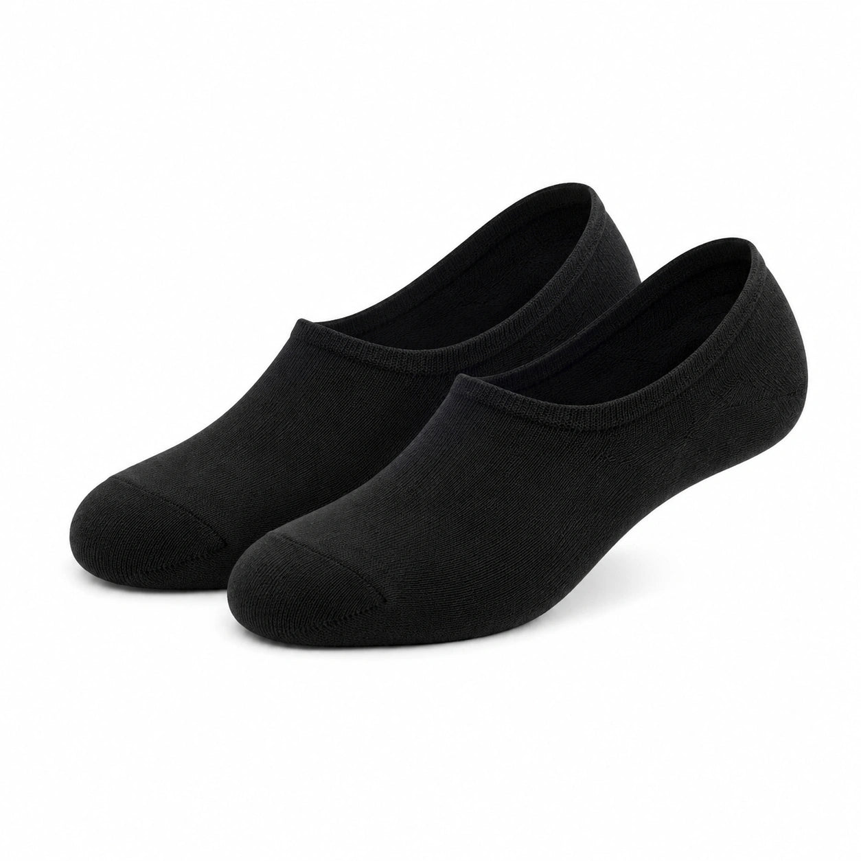 Chaussettes invisibles 35-38 en maille textile noire - coupe basse extensible