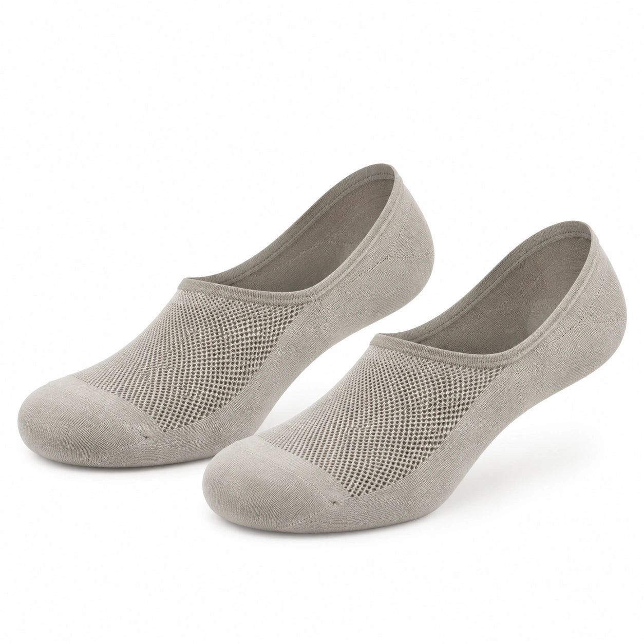 Chaussettes invisibles 43-46 en maille textile gris clair respirantes