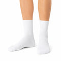 Chaussettes mi-mollet 35-38 blanches en maille côtelée pour usage quotidien