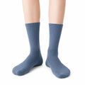 Chaussettes mi-mollet 39-42 en maille bleu gris côtelées pour usage quotidien